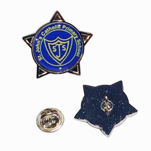 Superior Badge 18mm star silv clutch and printed dome